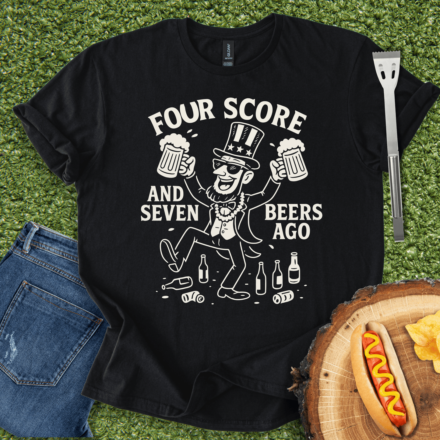 "Four Score and Seven Beers Ago!" T-Shirt