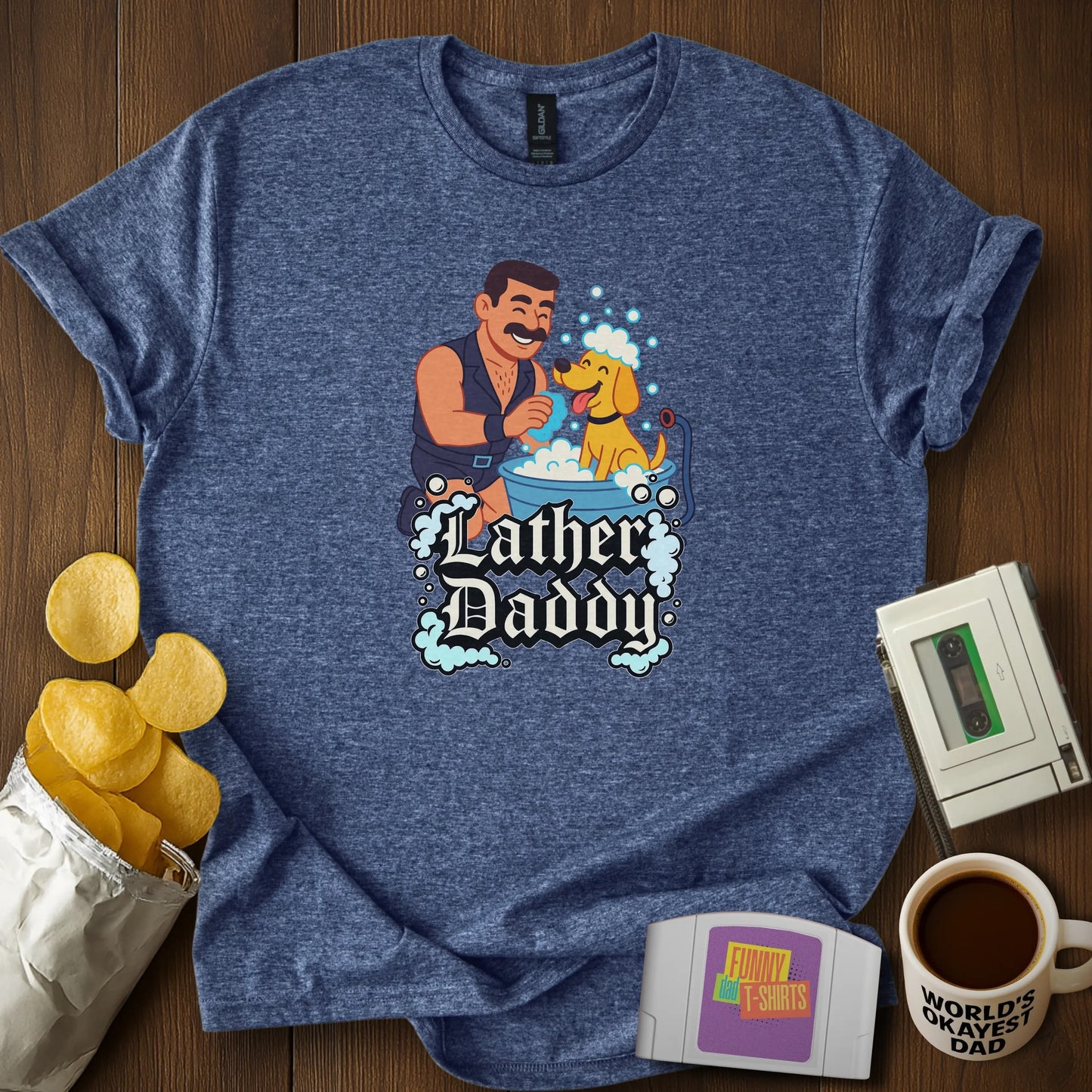 "Lather Daddy" Funny Dog Dad T-Shirt