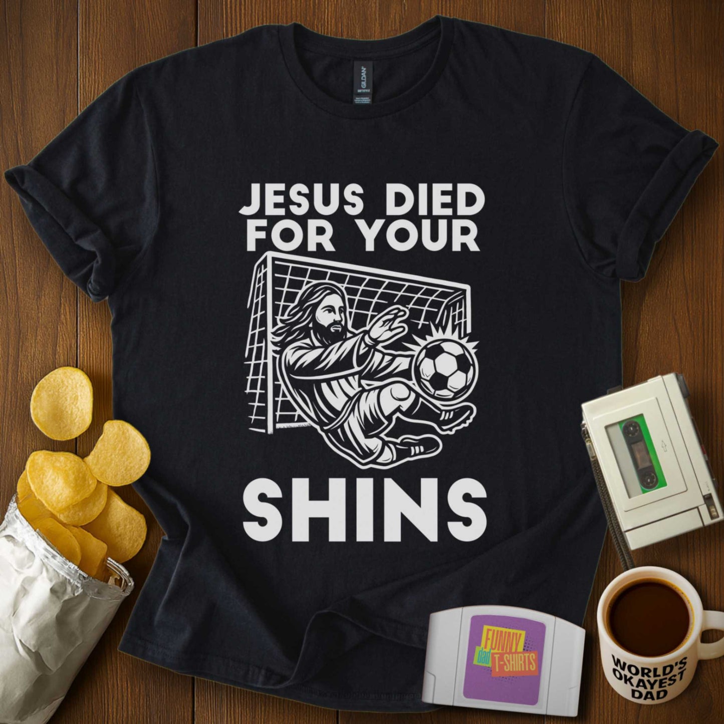 Jesus Died for Your Shins Tee