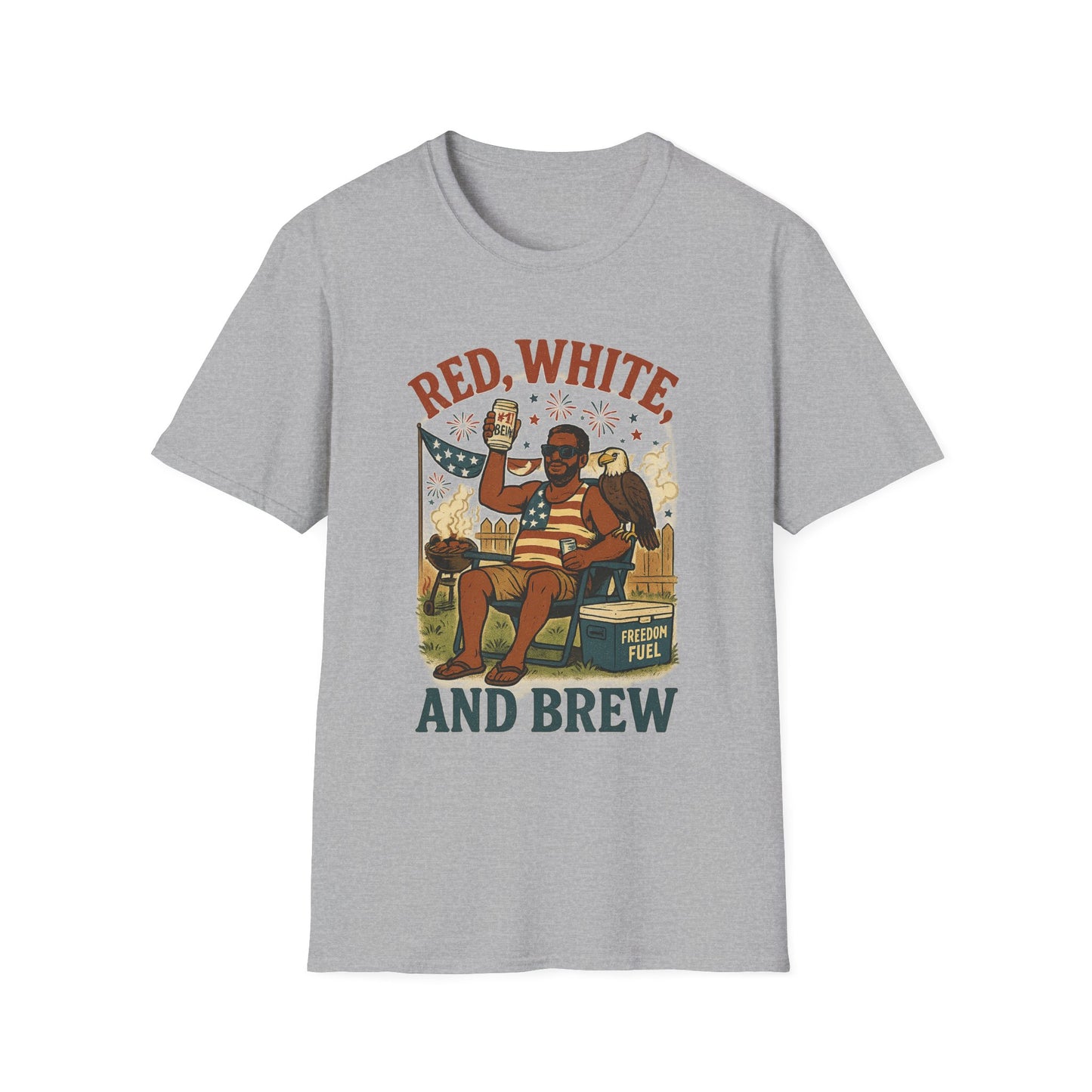 "Red, White, and Brew" Patriotic Vintage T-Shirt