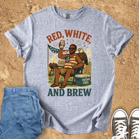"Red, White, and Brew" Patriotic Vintage T-Shirt