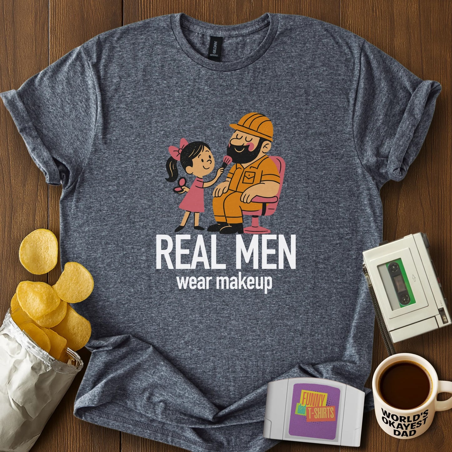 "Real Men Wear Makeup" Girl Dad T-Shirt