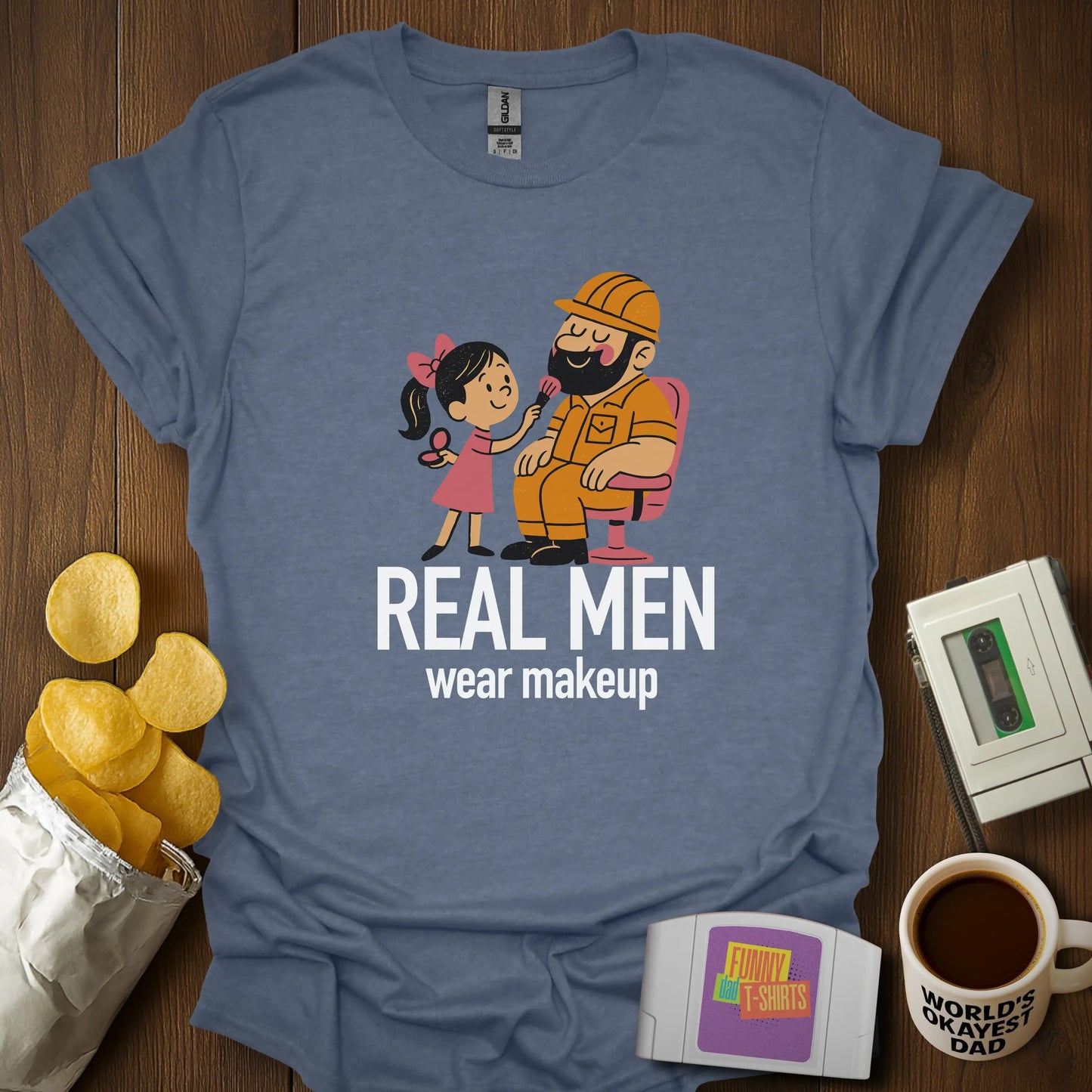 "Real Men Wear Makeup" Girl Dad T-Shirt