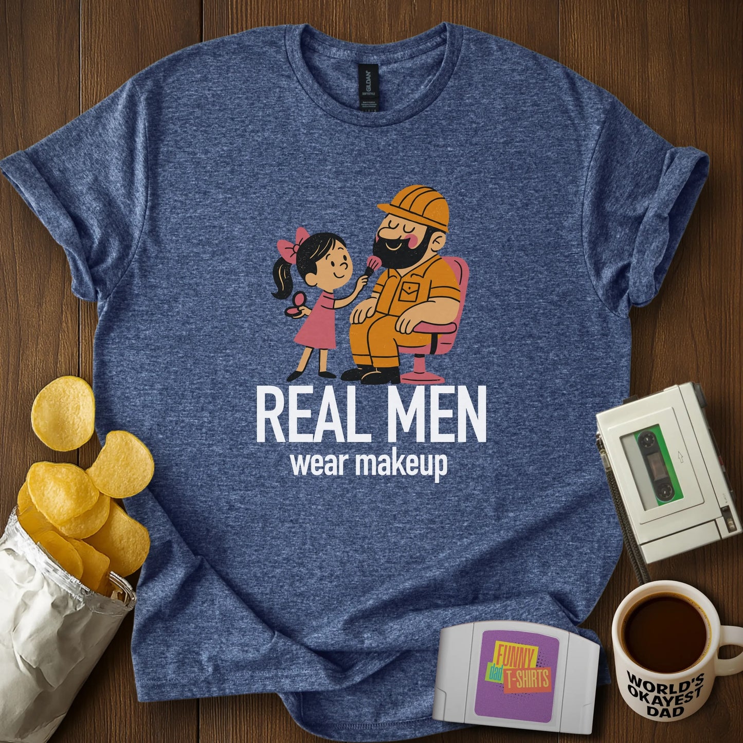 "Real Men Wear Makeup" Girl Dad T-Shirt