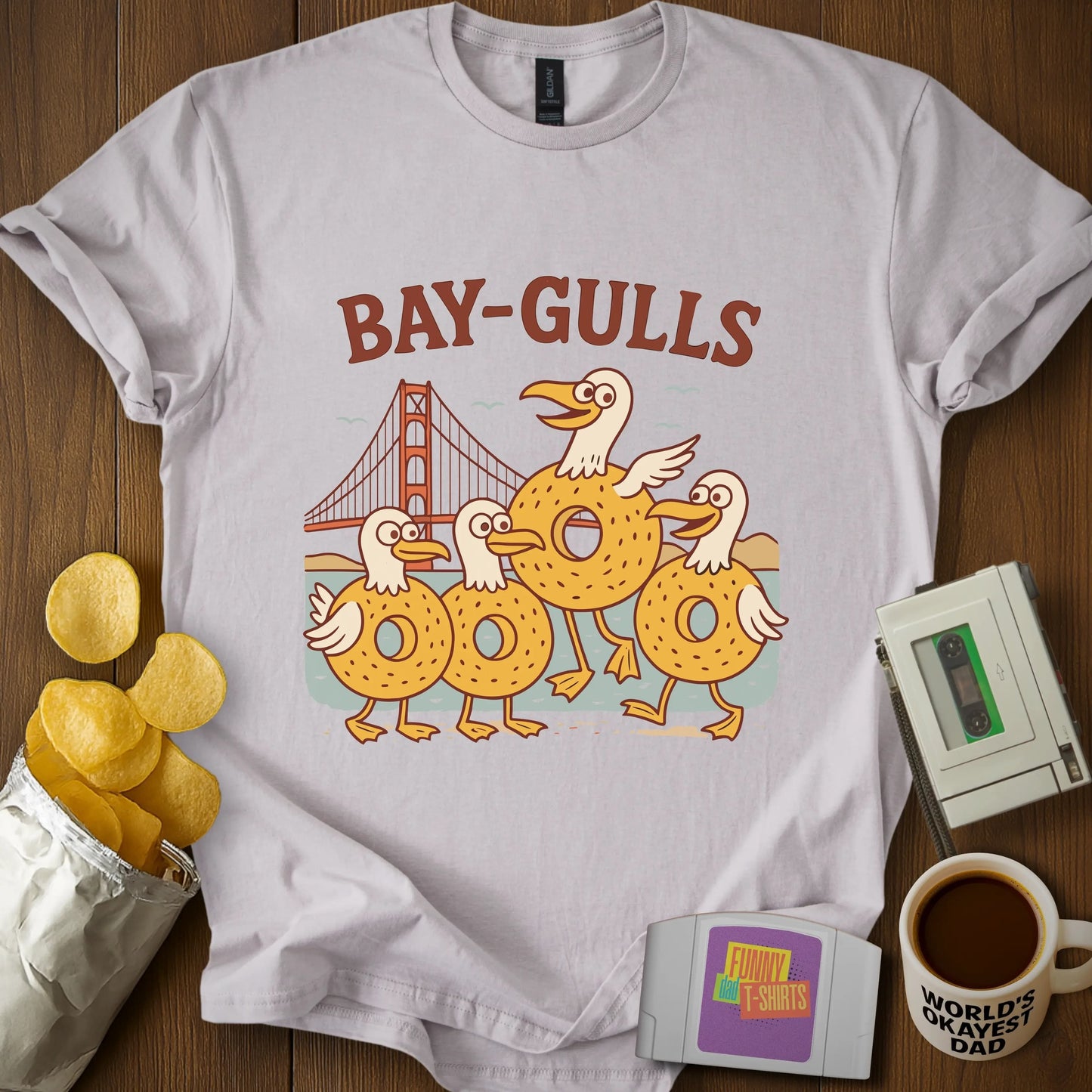 "Bay-Gulls" Dad Joke T-Shirt