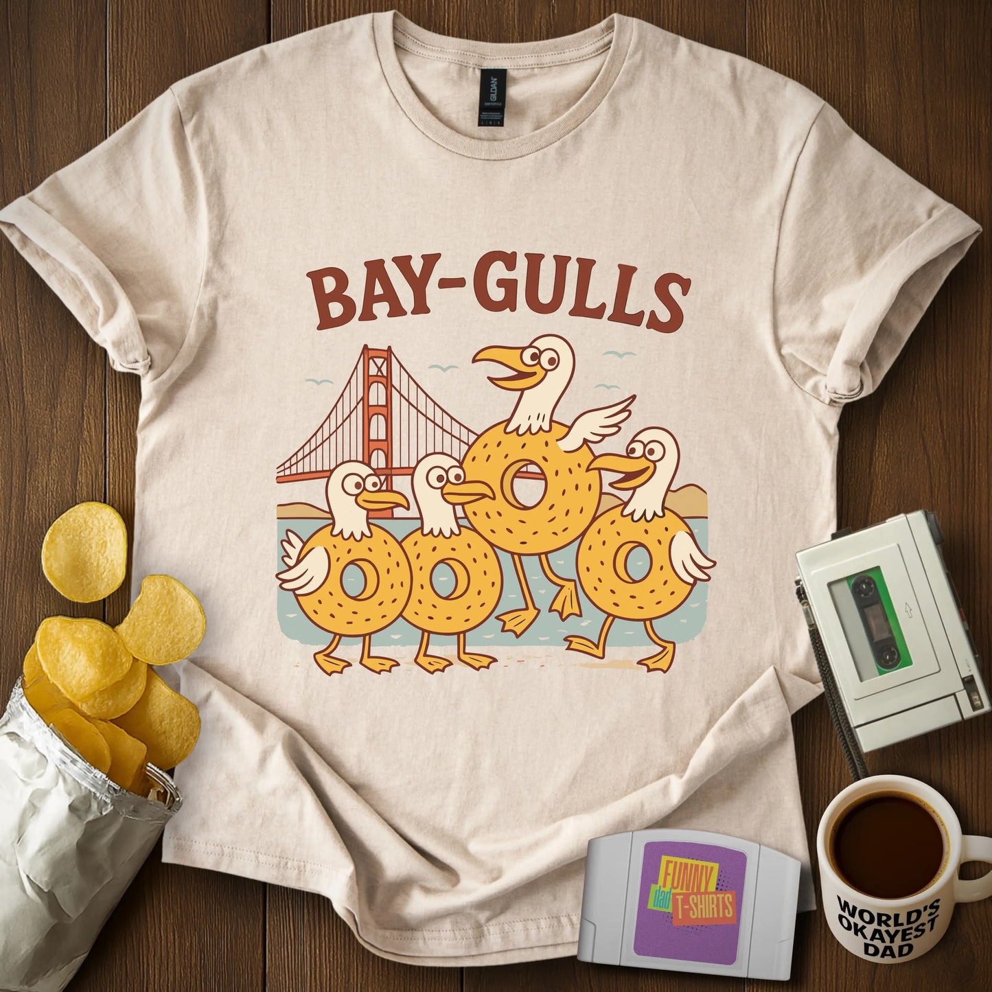 "Bay-Gulls" Dad Joke T-Shirt