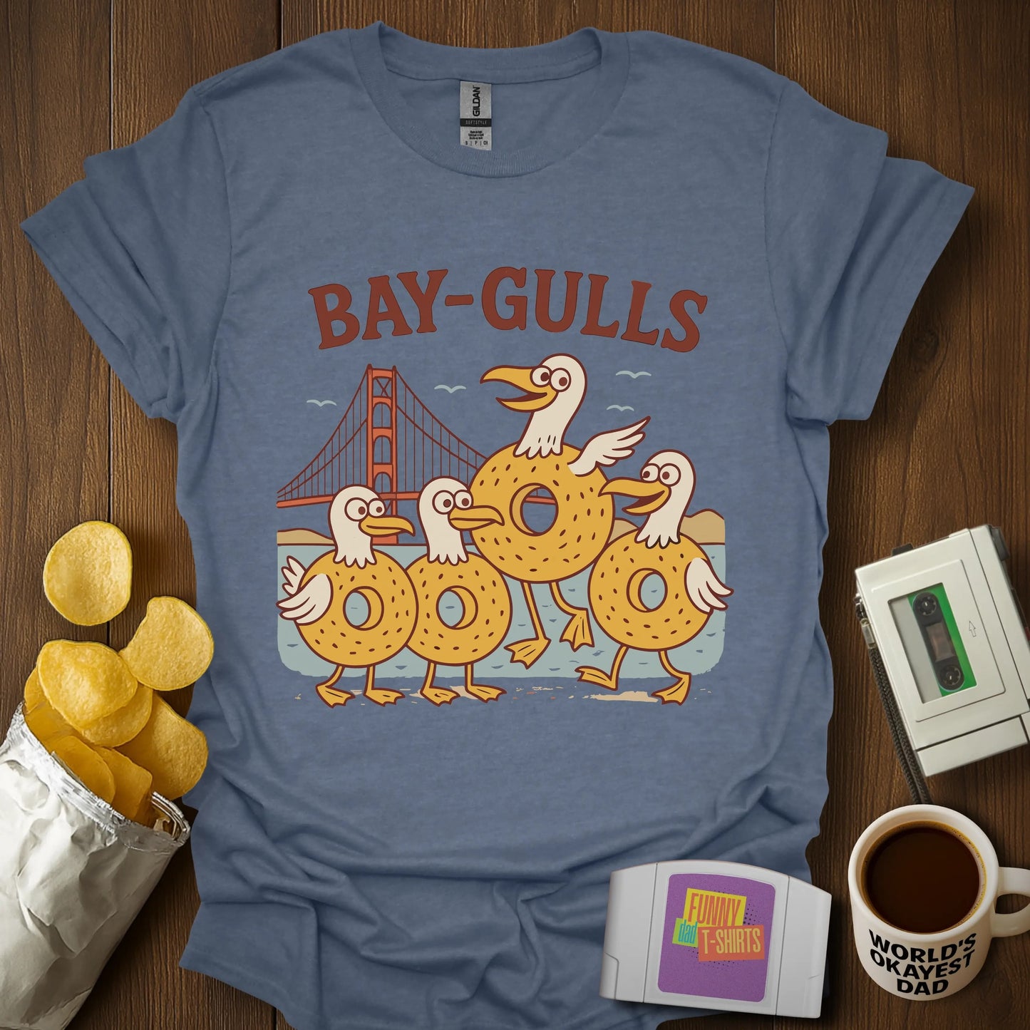 "Bay-Gulls" Dad Joke T-Shirt