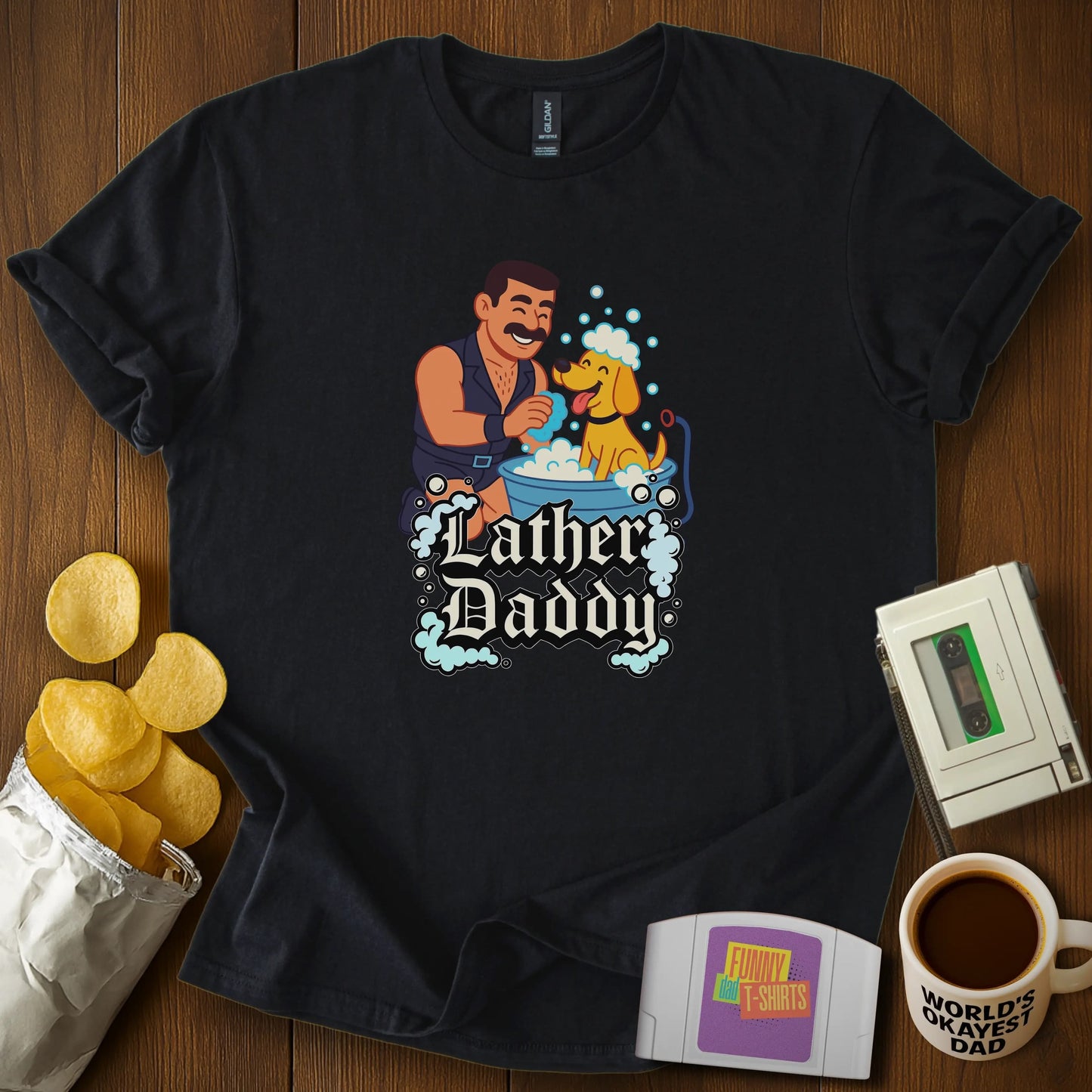 "Lather Daddy" Funny Dog Dad T-Shirt