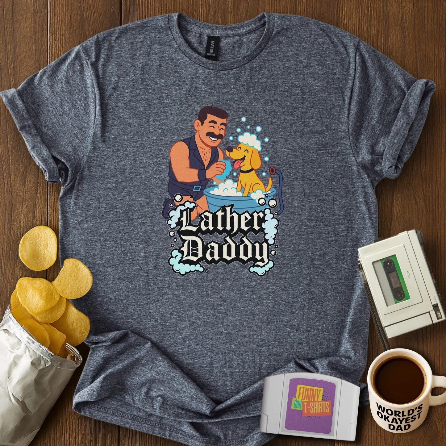 "Lather Daddy" Funny Dog Dad T-Shirt