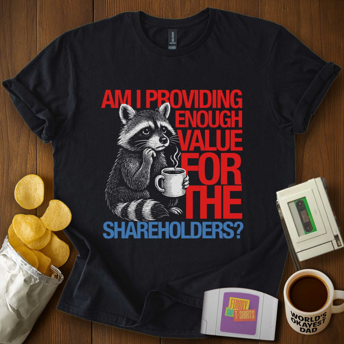 Shareholder Value Raccoon T-Shirt