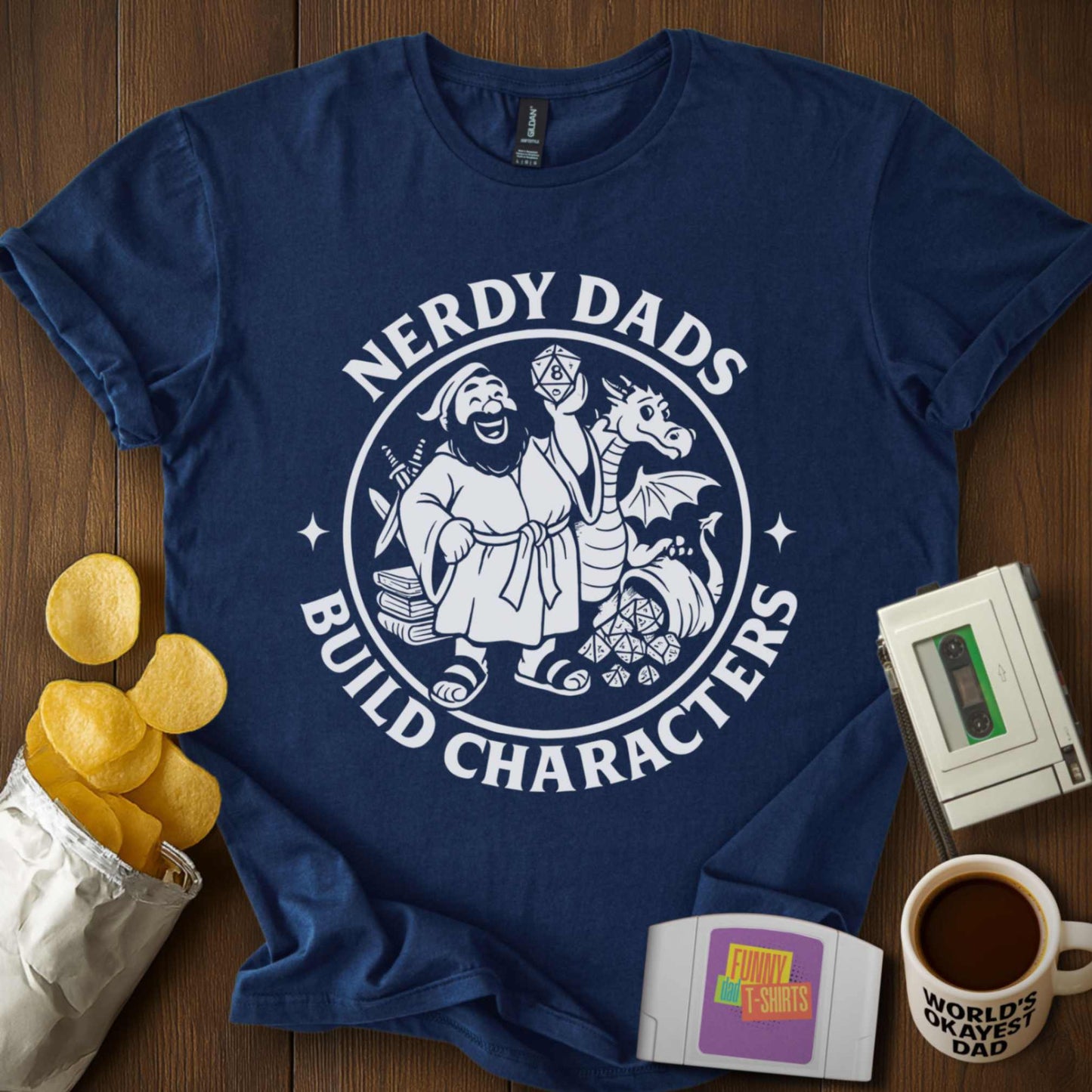 Nerdy Dads Build Character Tee