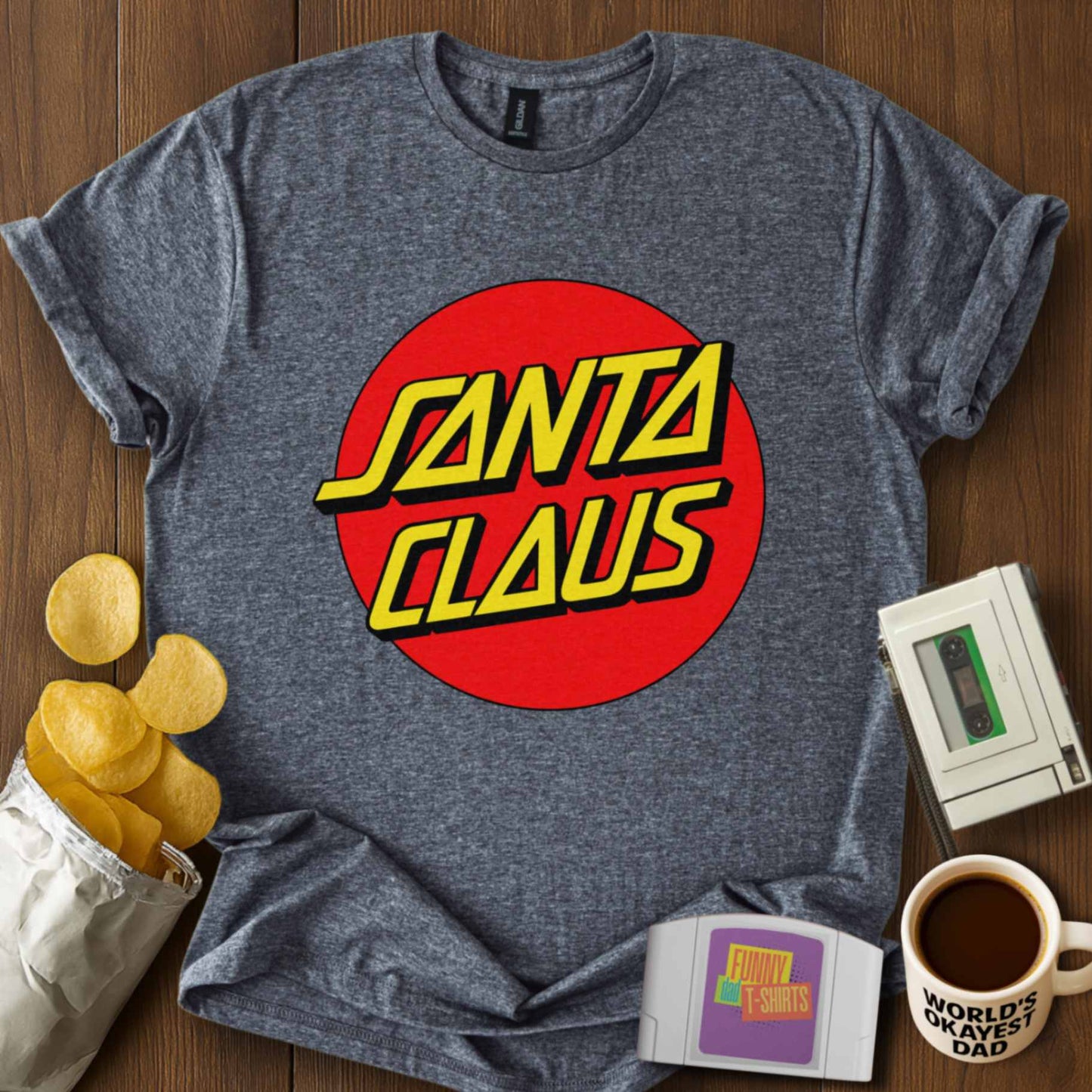 Santa Claus Skateboard Parody Tee