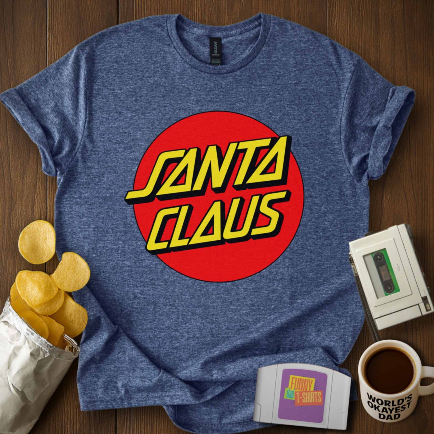 Santa Claus Skateboard Parody Tee