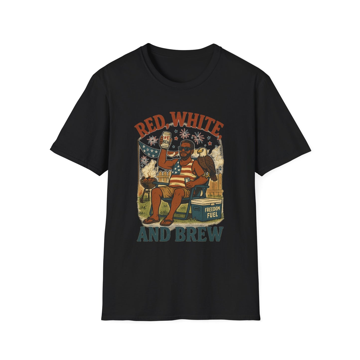 "Red, White, and Brew" Patriotic Vintage T-Shirt