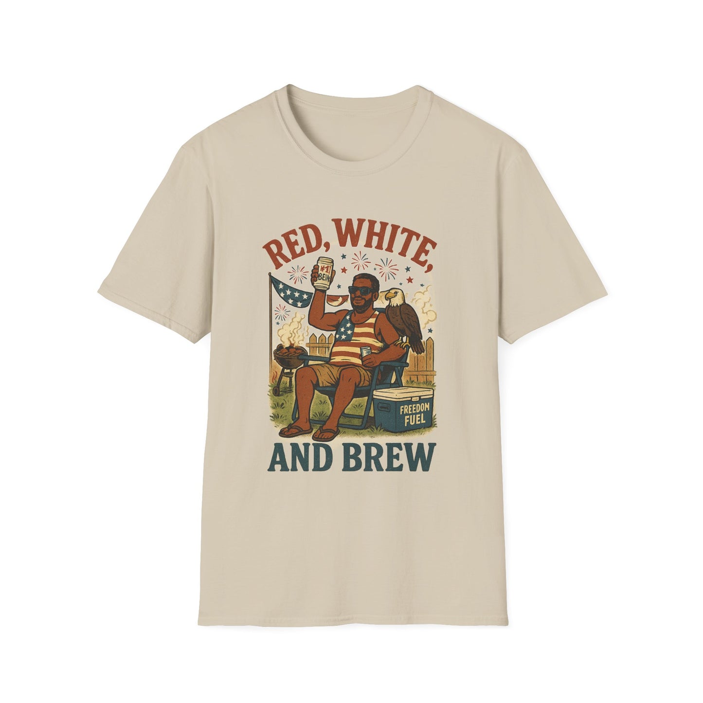 "Red, White, and Brew" Patriotic Vintage T-Shirt