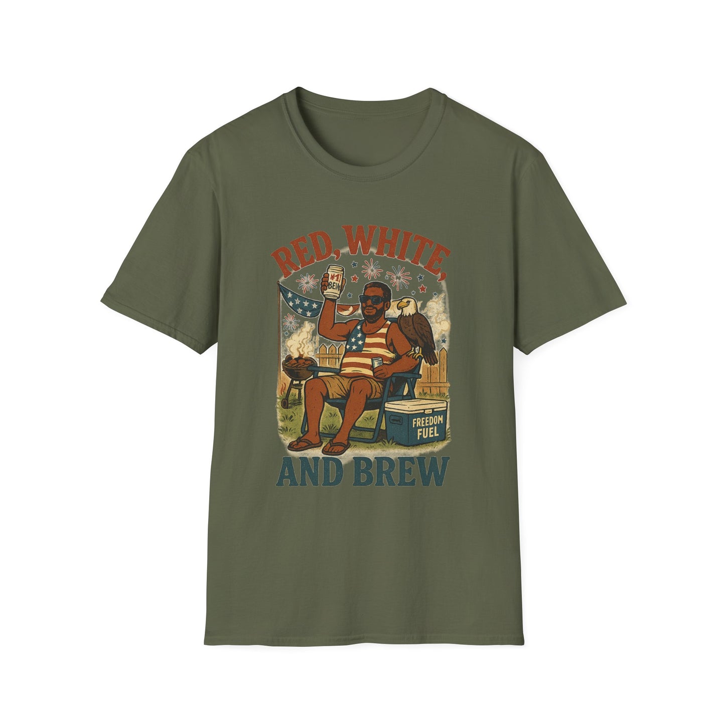 "Red, White, and Brew" Patriotic Vintage T-Shirt
